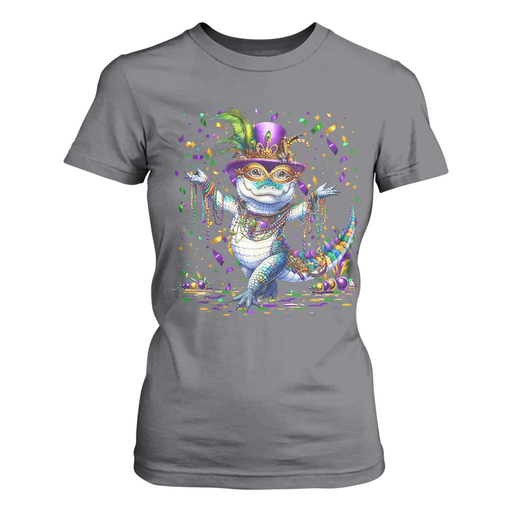 Mardi Gras Crocodile T Shirt For Women Mardigator Alligator Costume Carnival New Orleans Louisiana TS10 Charcoal Print Your Wear