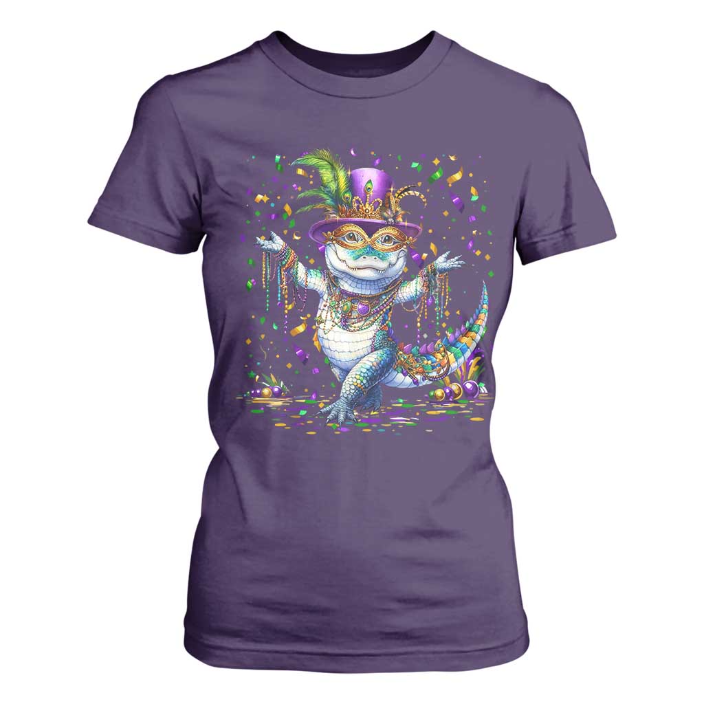 Mardi Gras Crocodile T Shirt For Women Mardigator Alligator Costume Carnival New Orleans Louisiana TS10 Purple Print Your Wear