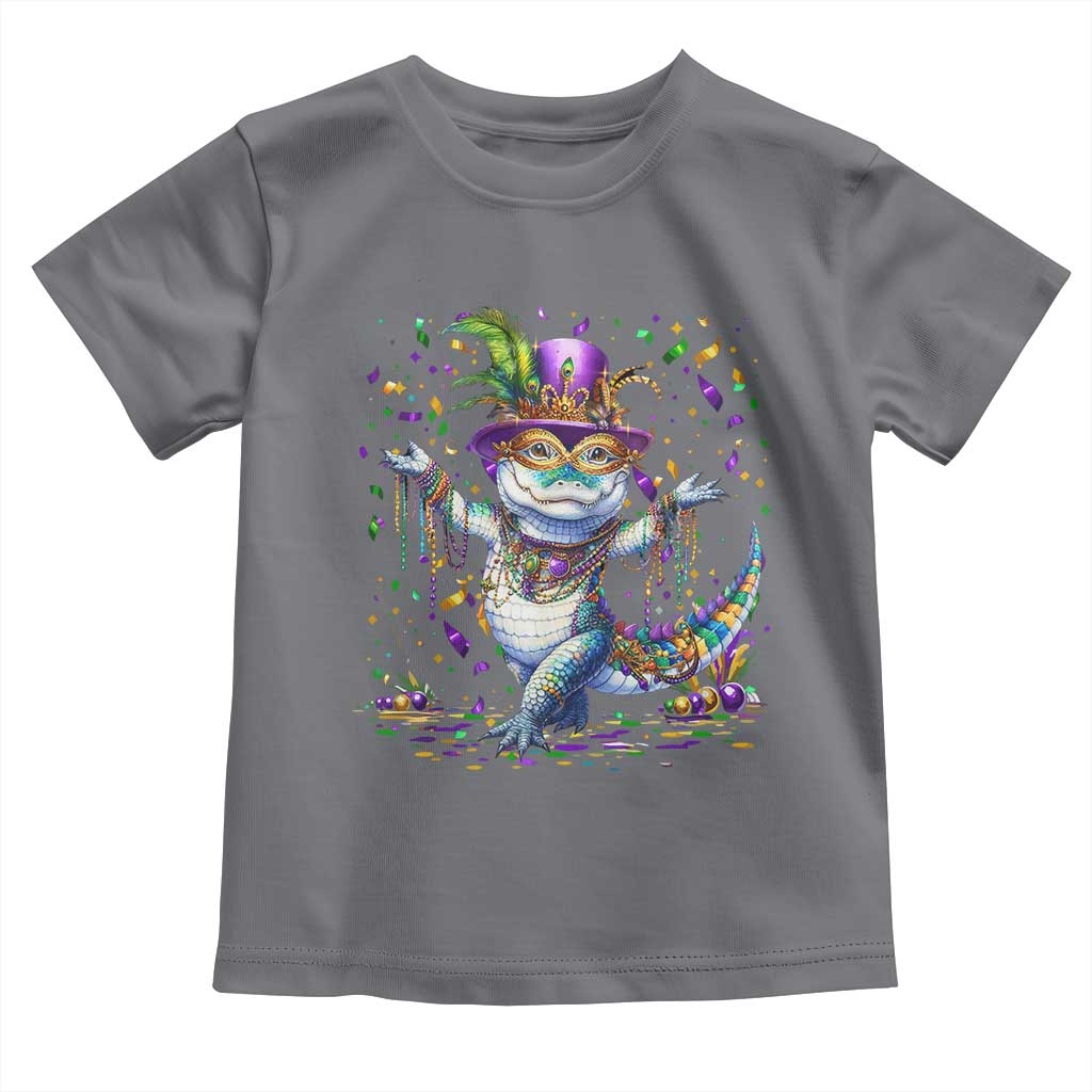 Mardi Gras Crocodile Toddler T Shirt Mardigator Alligator Costume Carnival New Orleans Louisiana TS10 Charcoal Print Your Wear