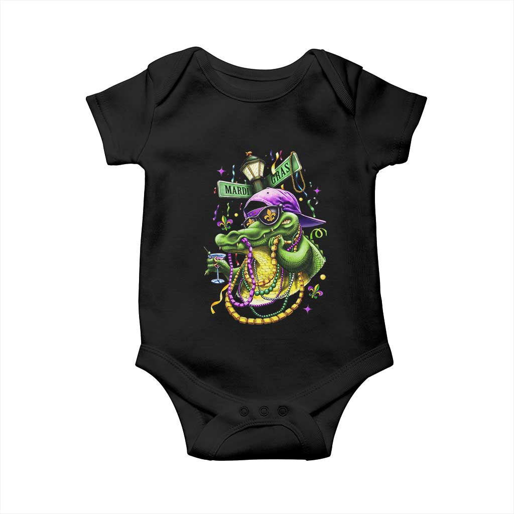 Mardi Gras Alligator Costume Baby Onesie Mardigator Crocodile Carnival New Orleans Louisiana TS10 Black Print Your Wear