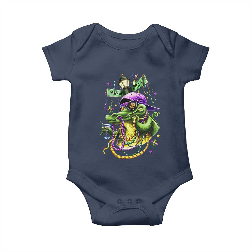 Mardi Gras Alligator Costume Baby Onesie Mardigator Crocodile Carnival New Orleans Louisiana TS10 Navy Print Your Wear