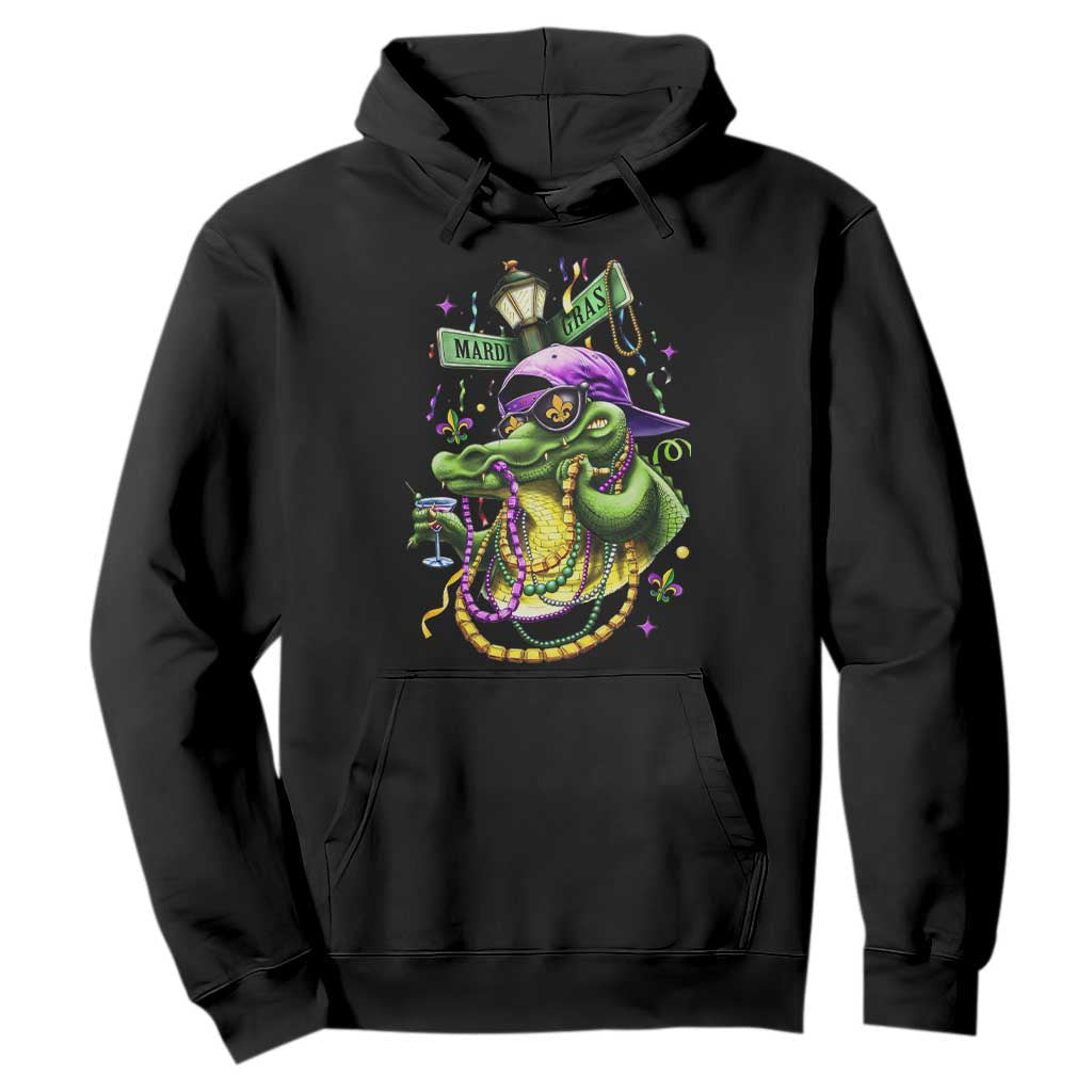 Mardi Gras Alligator Costume Hoodie Mardigator Crocodile Carnival New Orleans Louisiana TS10 Black Print Your Wear
