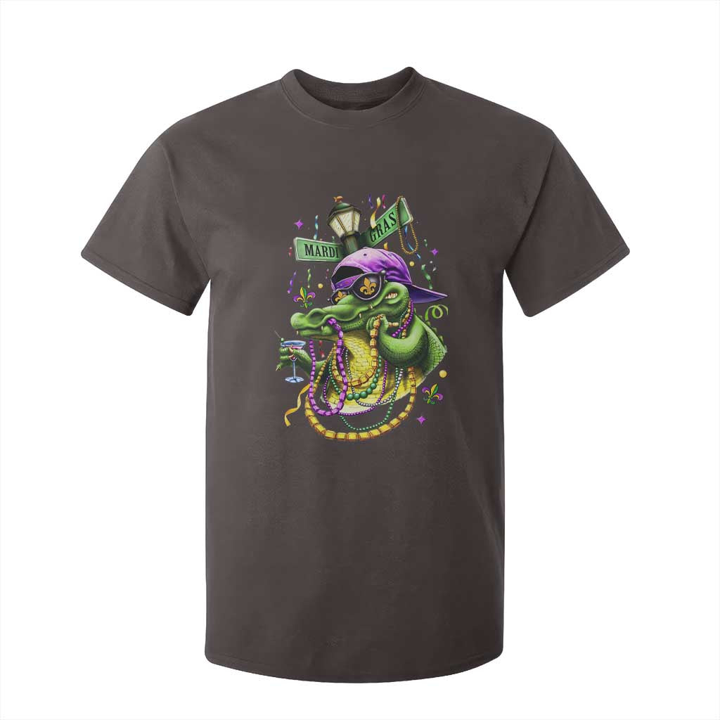 Mardi Gras Alligator Costume T Shirt For Kid Mardigator Crocodile Carnival New Orleans Louisiana TS10 Dark Chocolate Print Your Wear