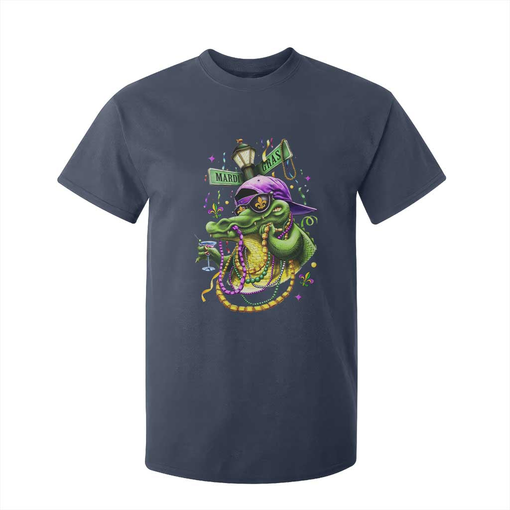 Mardi Gras Alligator Costume T Shirt For Kid Mardigator Crocodile Carnival New Orleans Louisiana TS10 Navy Print Your Wear