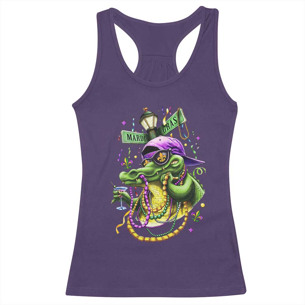 Mardi Gras Alligator Costume Racerback Tank Top Mardigator Crocodile Carnival New Orleans Louisiana TS10 Purple Print Your Wear