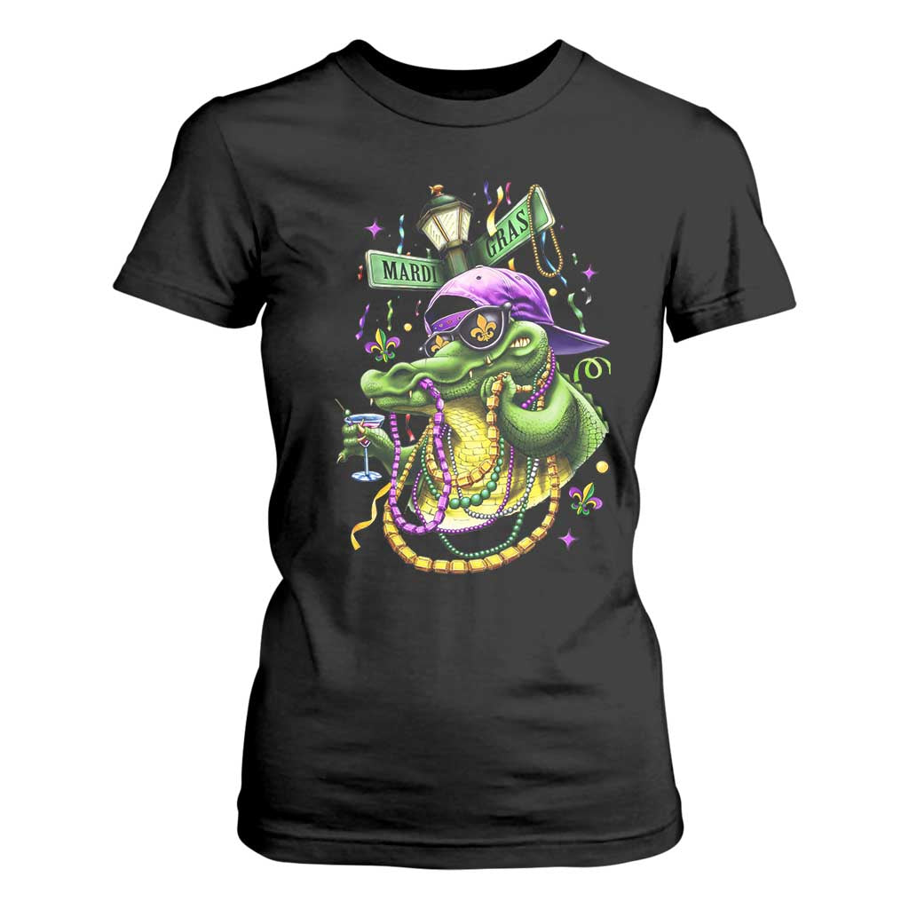Mardi Gras Alligator Costume T Shirt For Women Mardigator Crocodile Carnival New Orleans Louisiana TS10 Black Print Your Wear