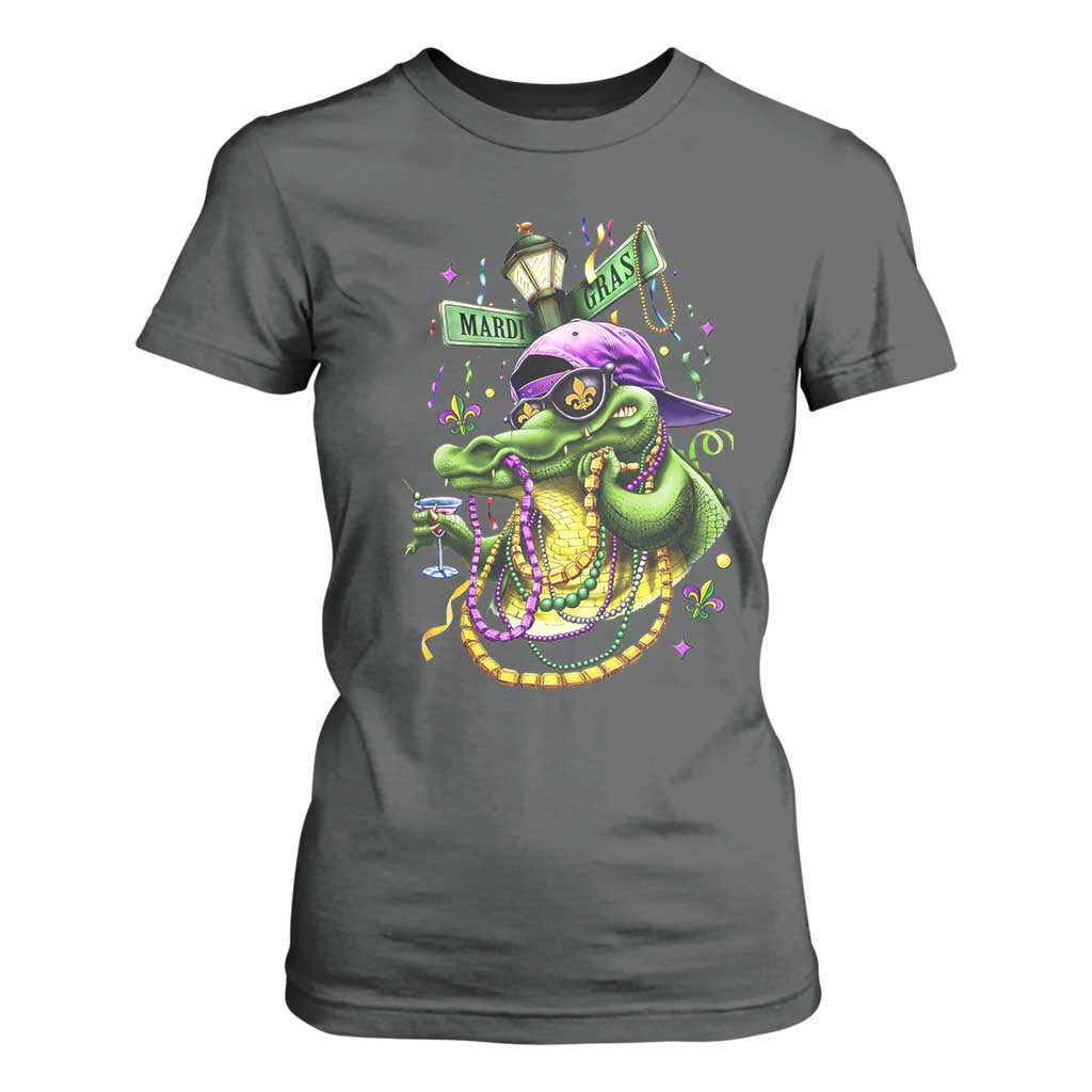 Mardi Gras Alligator Costume T Shirt For Women Mardigator Crocodile Carnival New Orleans Louisiana TS10 Dark Heather Print Your Wear