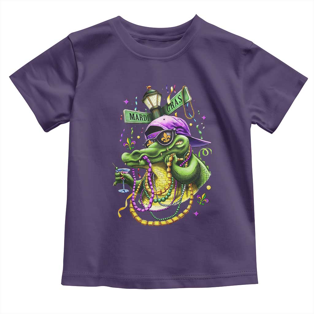 Mardi Gras Alligator Costume Toddler T Shirt Mardigator Crocodile Carnival New Orleans Louisiana TS10 Purple Print Your Wear