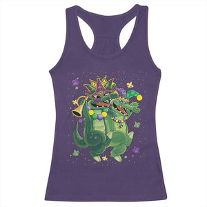 Happy Mardi Gras Alligator Racerback Tank Top Mardigator Crocodile Dancing New Orleans Louisiana TS10 Purple Print Your Wear