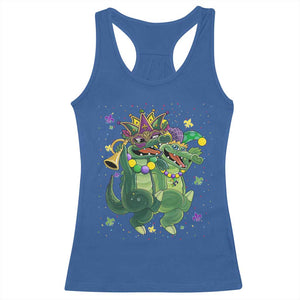 Happy Mardi Gras Alligator Racerback Tank Top Mardigator Crocodile Dancing New Orleans Louisiana TS10 Royal Blue Print Your Wear