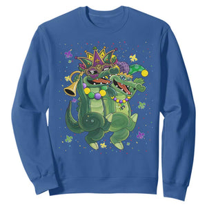 Happy Mardi Gras Alligator Sweatshirt Mardigator Crocodile Dancing New Orleans Louisiana TS10 Royal Blue Print Your Wear