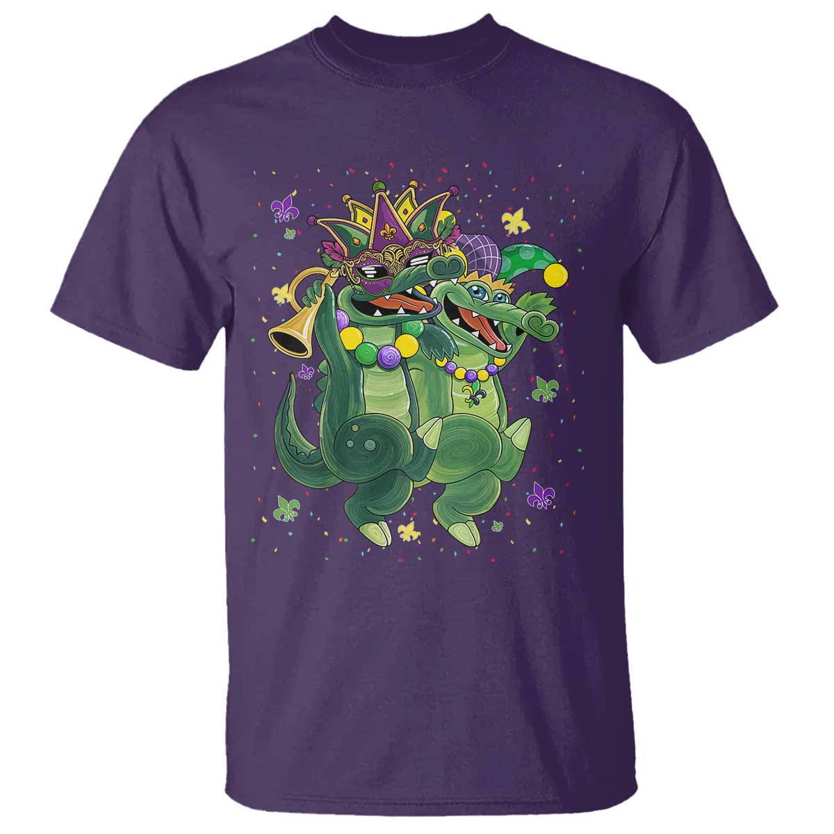 Happy Mardi Gras Alligator T Shirt Mardigator Crocodile Dancing New Orleans Louisiana TS10 Purple Print Your Wear