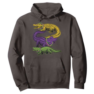 Aligator Crocodiles Louisiana Mardi Gras Hoodie TS10 Dark Chocolate Print Your Wear