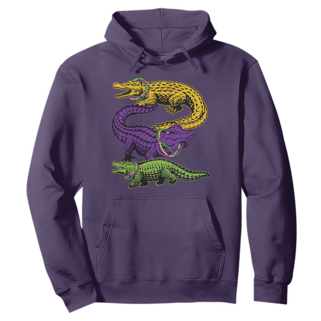 Aligator Crocodiles Louisiana Mardi Gras Hoodie TS10 Purple Print Your Wear