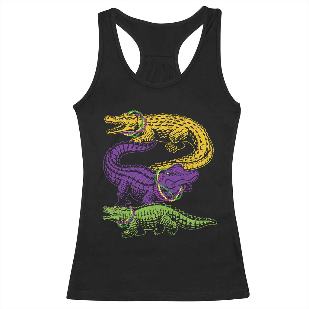 Aligator Crocodiles Louisiana Mardi Gras Racerback Tank Top TS10 Black Print Your Wear
