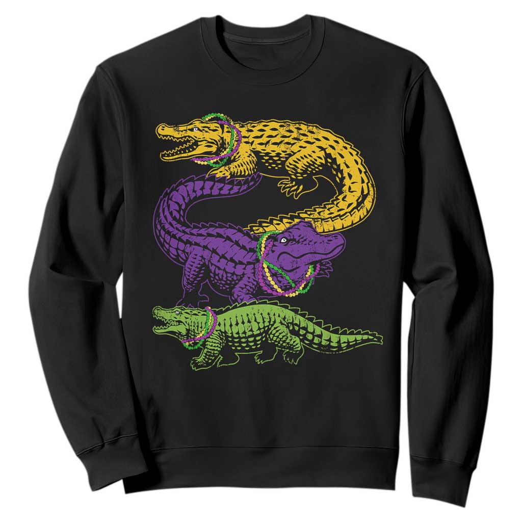 Aligator Crocodiles Louisiana Mardi Gras Sweatshirt TS10 Black Print Your Wear