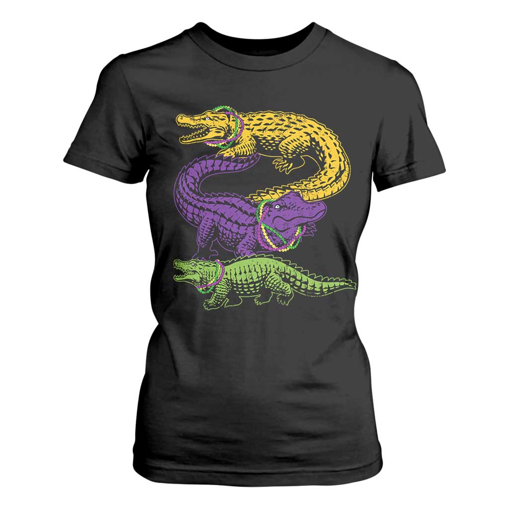 Aligator Crocodiles Louisiana Mardi Gras T Shirt For Women TS10 Black Print Your Wear