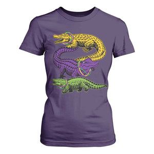 Aligator Crocodiles Louisiana Mardi Gras T Shirt For Women TS10 Purple Print Your Wear
