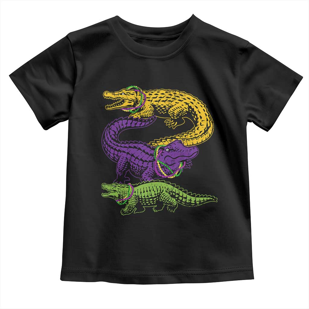 Aligator Crocodiles Louisiana Mardi Gras Toddler T Shirt TS10 Black Print Your Wear