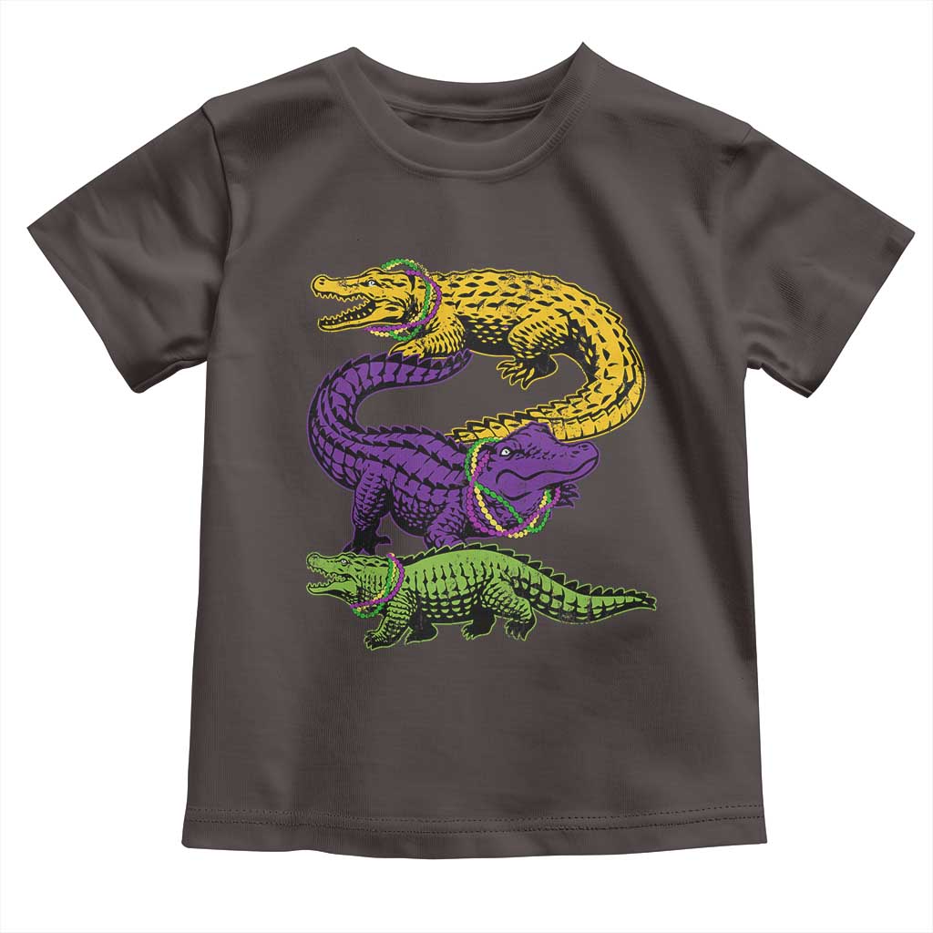 Aligator Crocodiles Louisiana Mardi Gras Toddler T Shirt TS10 Dark Chocolate Print Your Wear