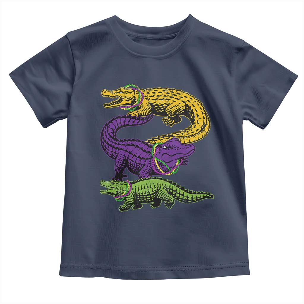 Aligator Crocodiles Louisiana Mardi Gras Toddler T Shirt TS10 Navy Print Your Wear