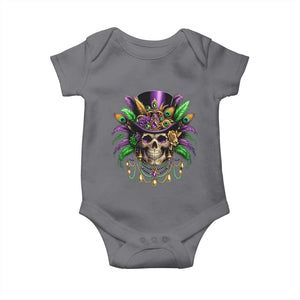 Mardi Gras Sugar Skull Baby Onesie Fat Tuesday TS10 Charcoal Print Your Wear