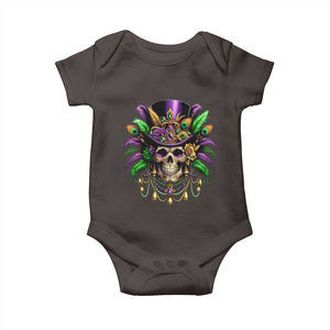 Mardi Gras Sugar Skull Baby Onesie Fat Tuesday TS10 Dark Chocolate Print Your Wear