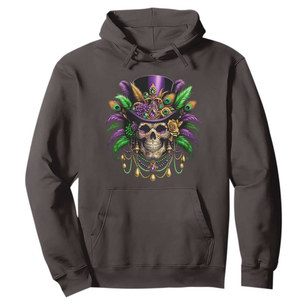 Mardi Gras Sugar Skull Hoodie Fat Tuesday TS10 Dark Chocolate Print Your Wear