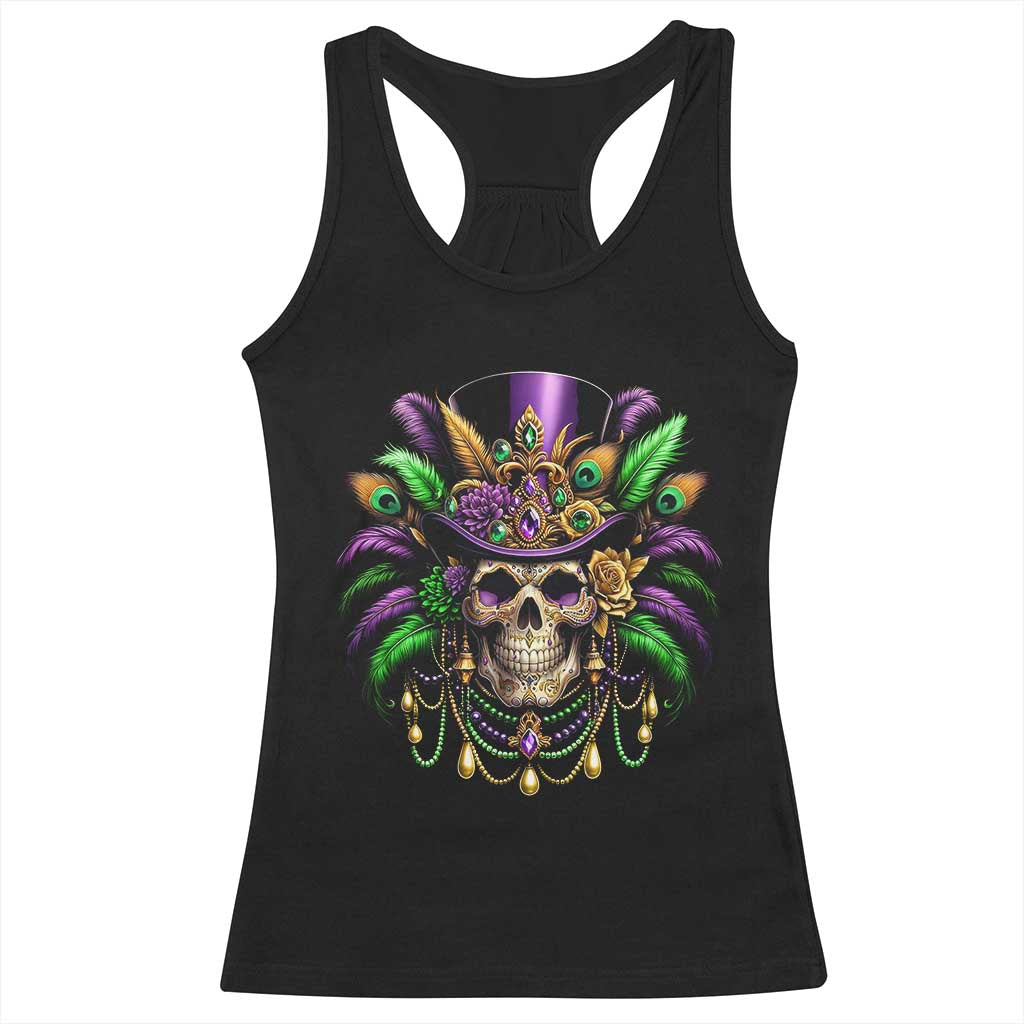 Mardi Gras Sugar Skull Racerback Tank Top Fat Tuesday TS10 Black Print Your Wear