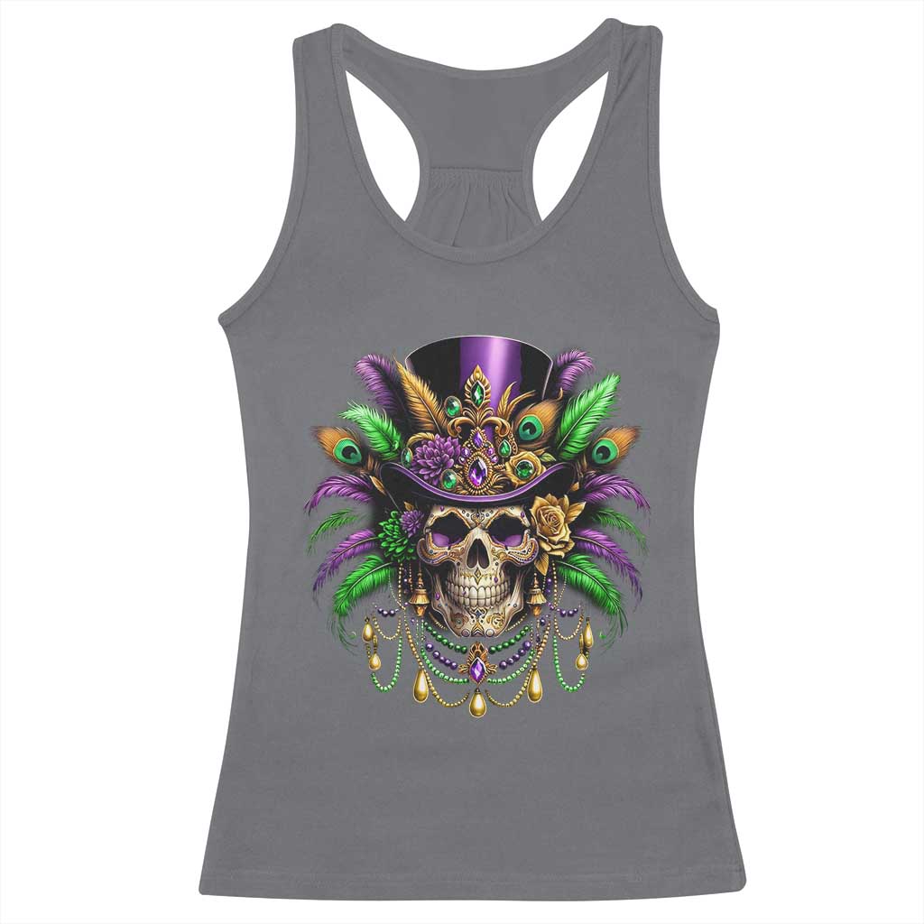 Mardi Gras Sugar Skull Racerback Tank Top Fat Tuesday TS10 Charcoal Print Your Wear