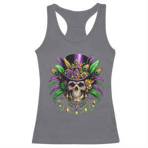 Mardi Gras Sugar Skull Racerback Tank Top Fat Tuesday TS10 Charcoal Print Your Wear
