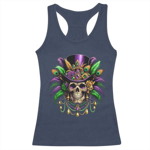 Mardi Gras Sugar Skull Racerback Tank Top Fat Tuesday TS10 Navy Print Your Wear