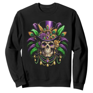Mardi Gras Sugar Skull Sweatshirt Fat Tuesday TS10 Black Print Your Wear