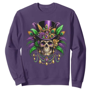 Mardi Gras Sugar Skull Sweatshirt Fat Tuesday TS10 Purple Print Your Wear