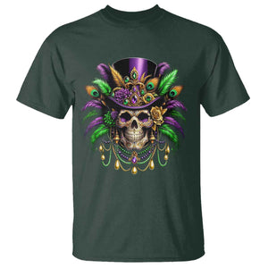 Mardi Gras Sugar Skull T Shirt Fat Tuesday TS10 Dark Forest Green Print Your Wear