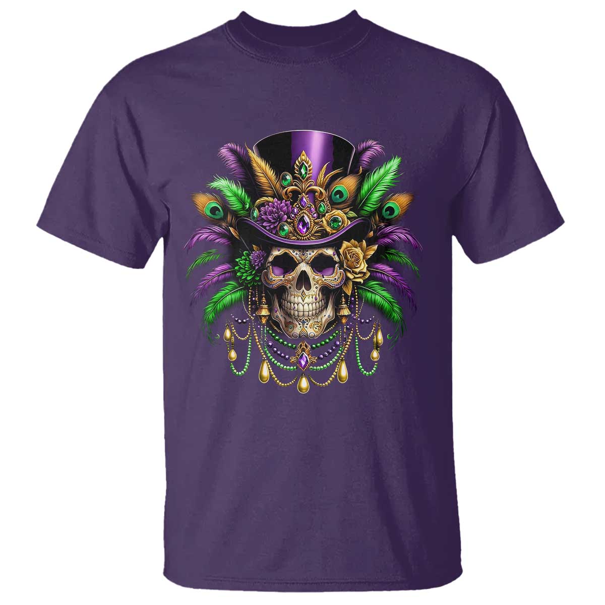 Mardi Gras Sugar Skull T Shirt Fat Tuesday TS10 Purple Print Your Wear