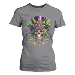 Mardi Gras Sugar Skull T Shirt For Women Fat Tuesday TS10 Charcoal Print Your Wear