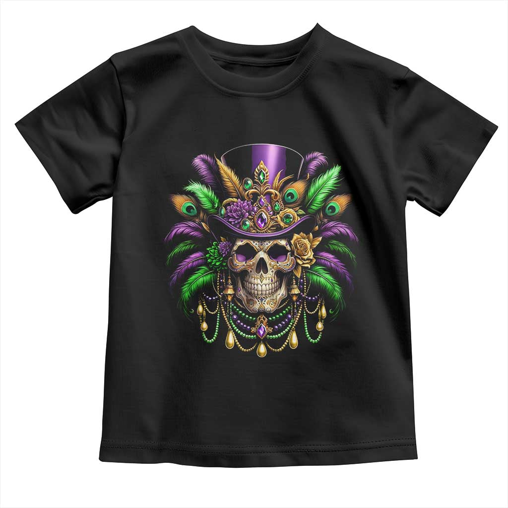 Mardi Gras Sugar Skull Toddler T Shirt Fat Tuesday TS10 Black Print Your Wear