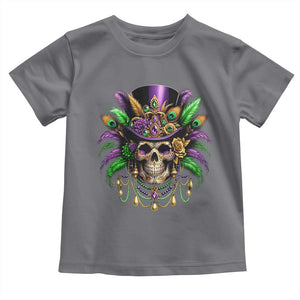 Mardi Gras Sugar Skull Toddler T Shirt Fat Tuesday TS10 Charcoal Print Your Wear