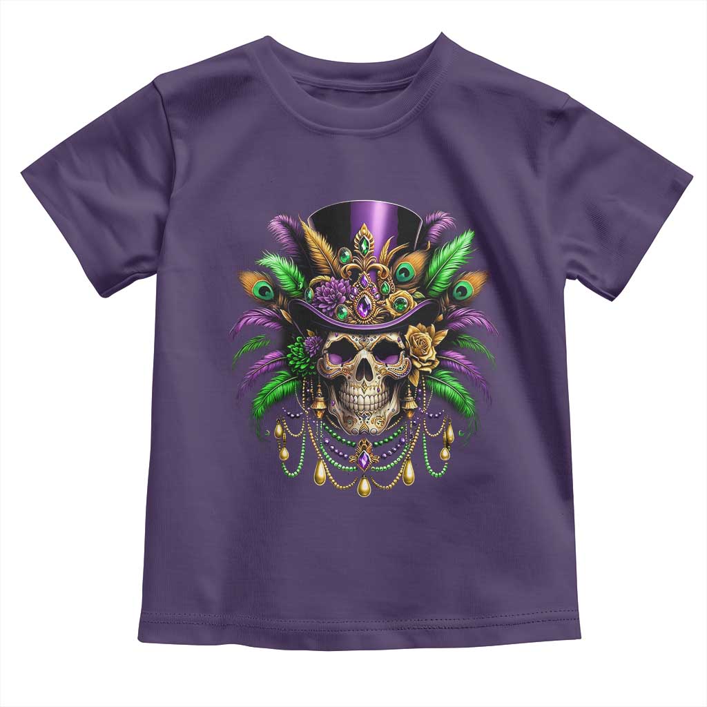 Mardi Gras Sugar Skull Toddler T Shirt Fat Tuesday TS10 Purple Print Your Wear