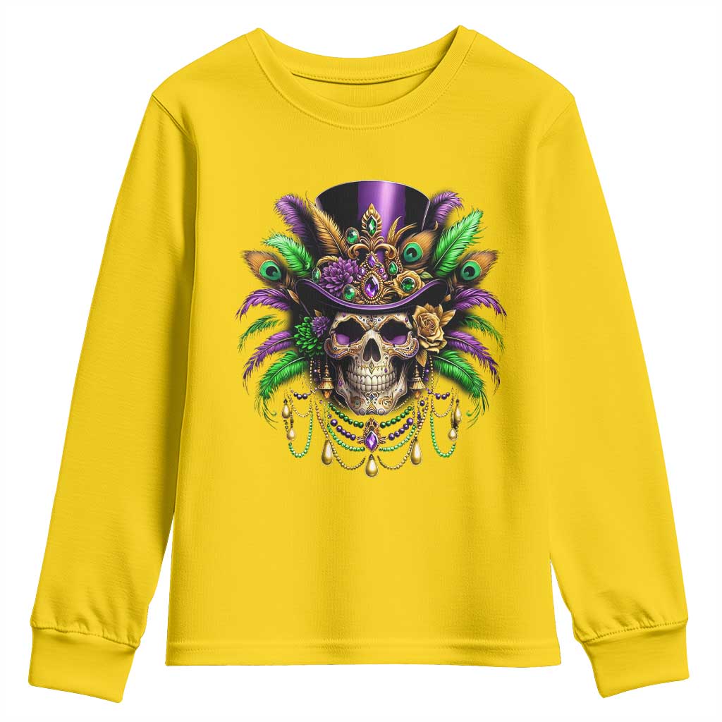 Mardi Gras Sugar Skull Youth Sweatshirt Fat Tuesday TS10 Daisy Print Your Wear