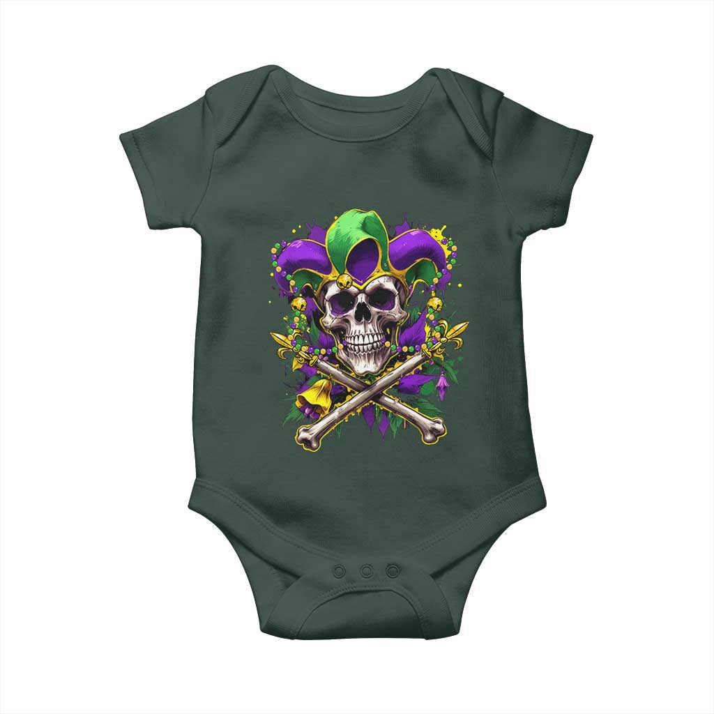 Mardi Gras Jester Skull Baby Onesie New Orleans Skeleton Beads TS10 Print Your Wear