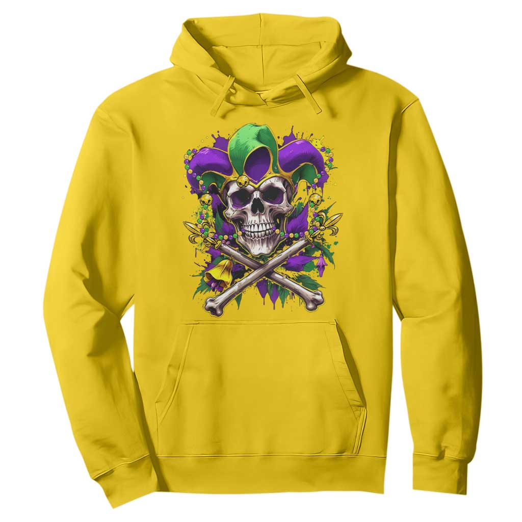 Mardi Gras Jester Skull Hoodie New Orleans Skeleton Beads TS10 Daisy Print Your Wear