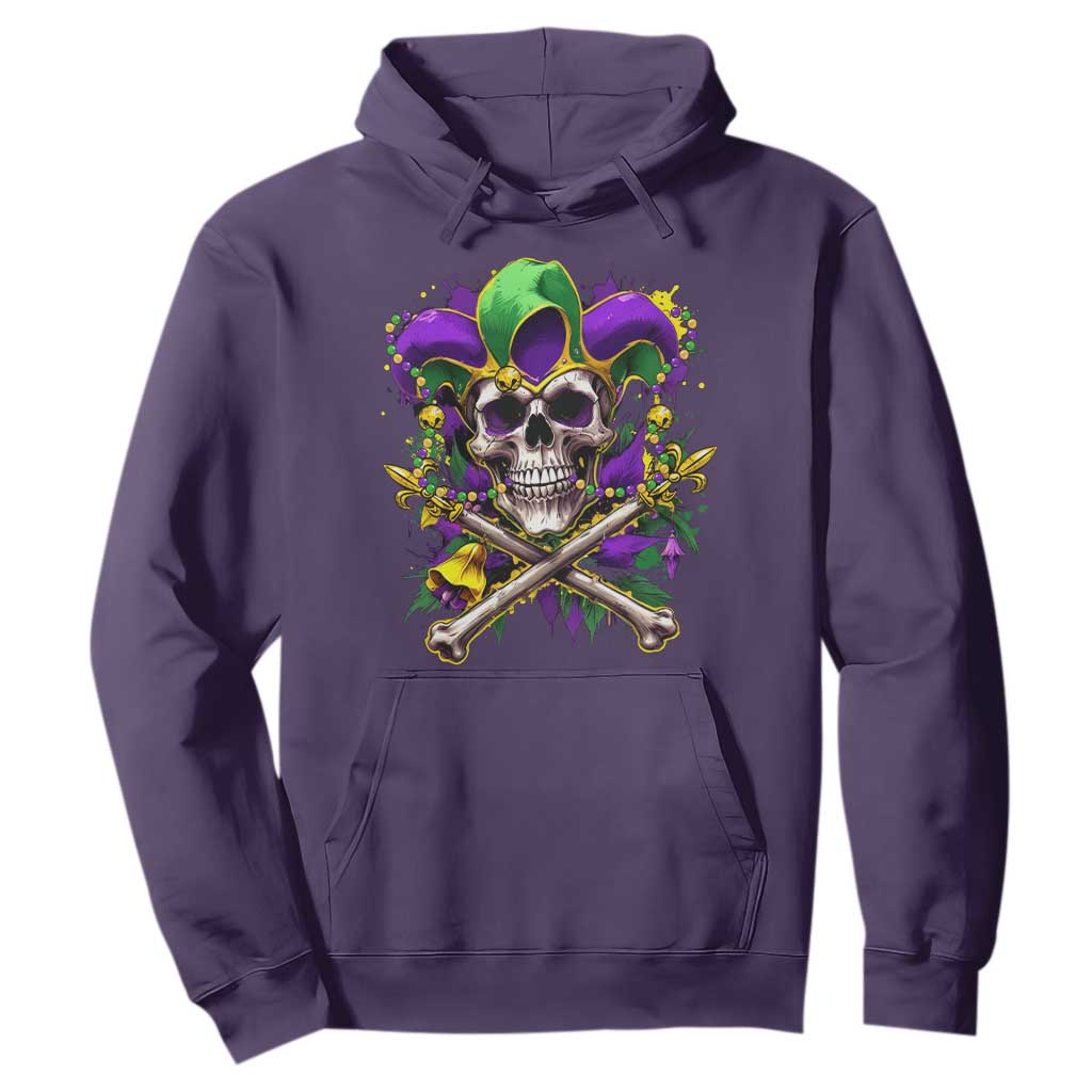 Mardi Gras Jester Skull Hoodie New Orleans Skeleton Beads TS10 Purple Print Your Wear