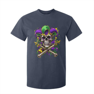 Mardi Gras Jester Skull T Shirt For Kid New Orleans Skeleton Beads TS10 Navy Print Your Wear