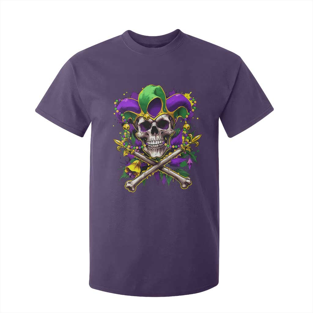 Mardi Gras Jester Skull T Shirt For Kid New Orleans Skeleton Beads TS10 Purple Print Your Wear