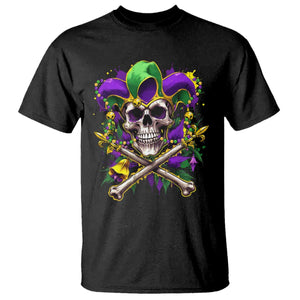 Mardi Gras Jester Skull T Shirt New Orleans Skeleton Beads TS10 Black Print Your Wear