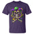 Mardi Gras Jester Skull T Shirt New Orleans Skeleton Beads TS10 Purple Print Your Wear