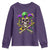 Mardi Gras Jester Skull Youth Sweatshirt New Orleans Skeleton Beads TS10 Purple Print Your Wear