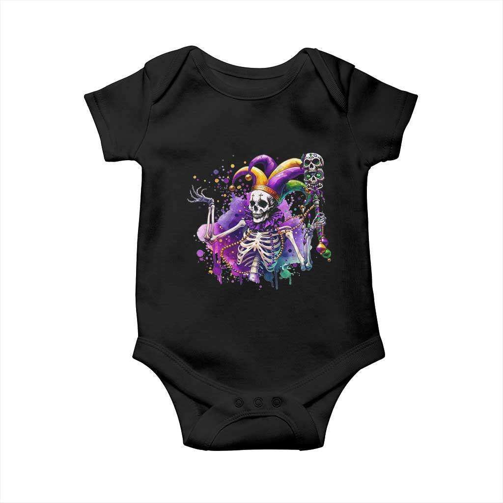 Mardi Gras Baby Onesie Jester Skeleton Skull Lovers TS10 Black Print Your Wear